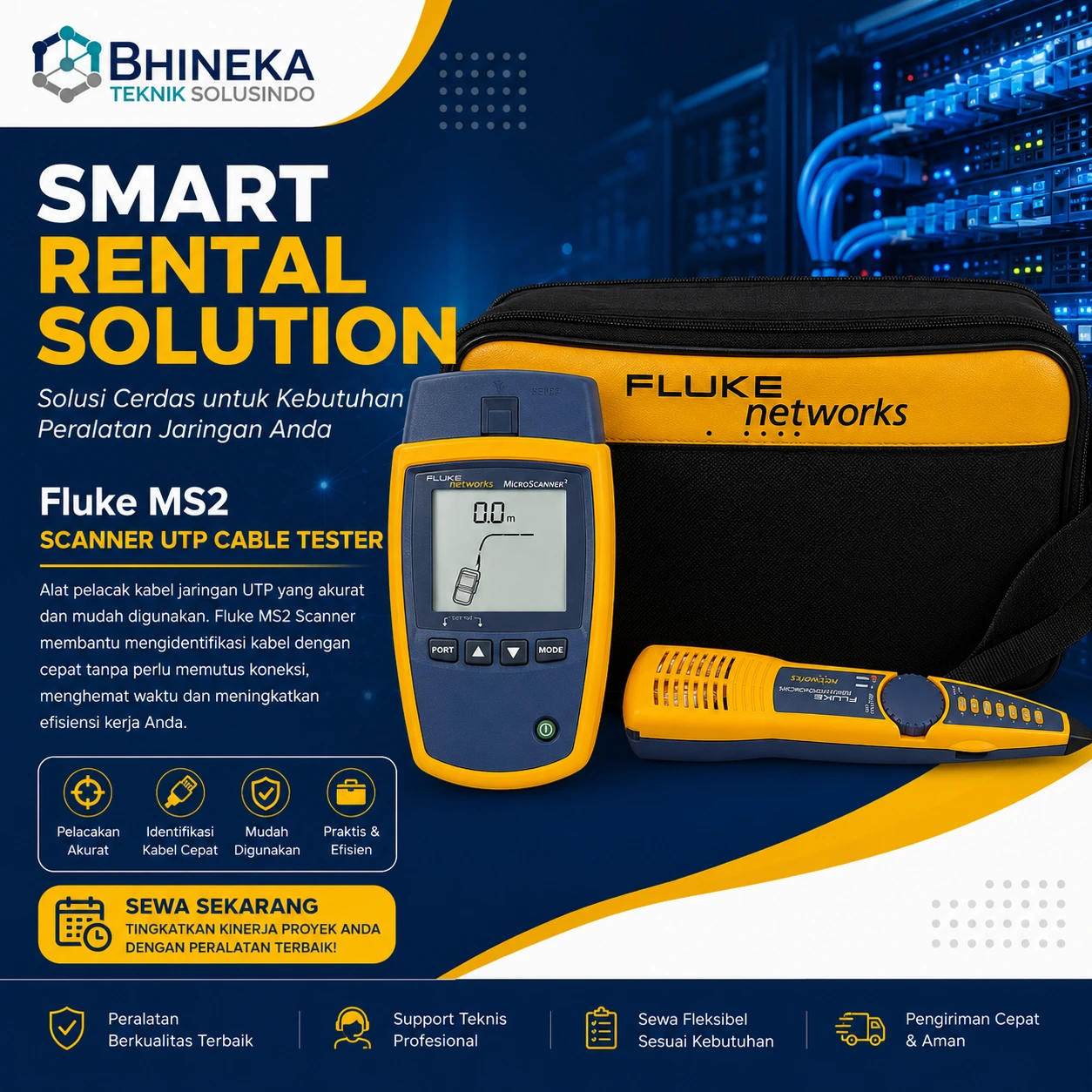 Fluke MS2 scanner UTP cable tester-banner