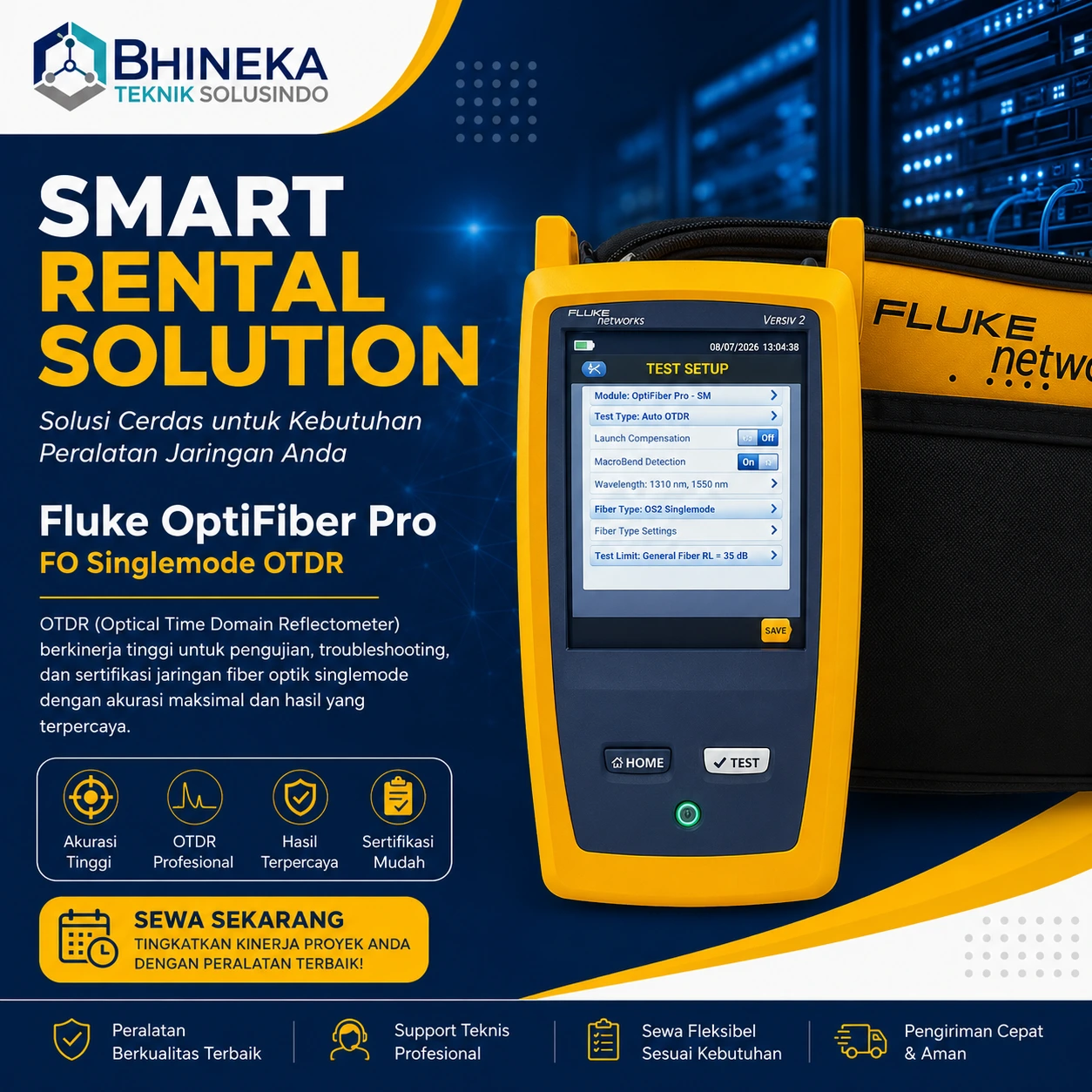 Fluke optifiber pro, FO singlemode OTDR-banner